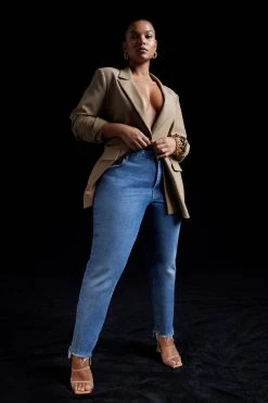 Good American Fashion Store 14 GA-SALE TRENCH BLAZER | CAMEL003 Tops