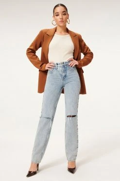 GOOD AMERICAN Tops FITTED SCUBA BLAZER | BURNT CARAMEL002