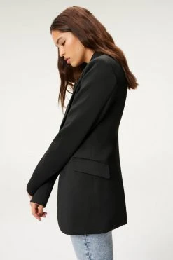 GOOD AMERICAN Tops FITTED SCUBA BLAZER | BLACK001
