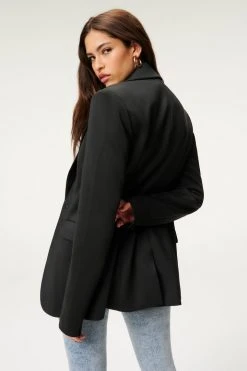 GOOD AMERICAN Tops FITTED SCUBA BLAZER | BLACK001
