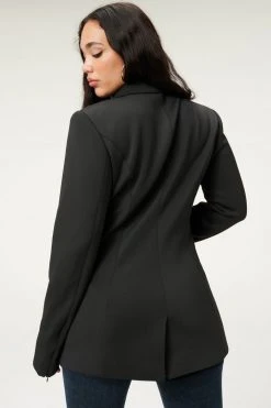 GOOD AMERICAN Tops FITTED SCUBA BLAZER | BLACK001