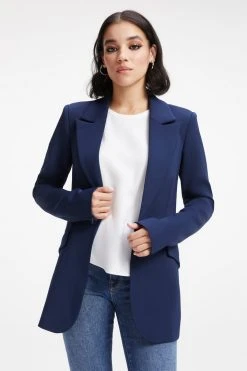 GOOD AMERICAN FITTED SCUBA BLAZER | NAVY001 Tops