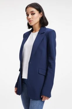 GOOD AMERICAN FITTED SCUBA BLAZER | NAVY001 Tops