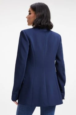 GOOD AMERICAN FITTED SCUBA BLAZER | NAVY001 Tops