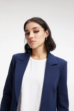 GOOD AMERICAN FITTED SCUBA BLAZER | NAVY001 Tops