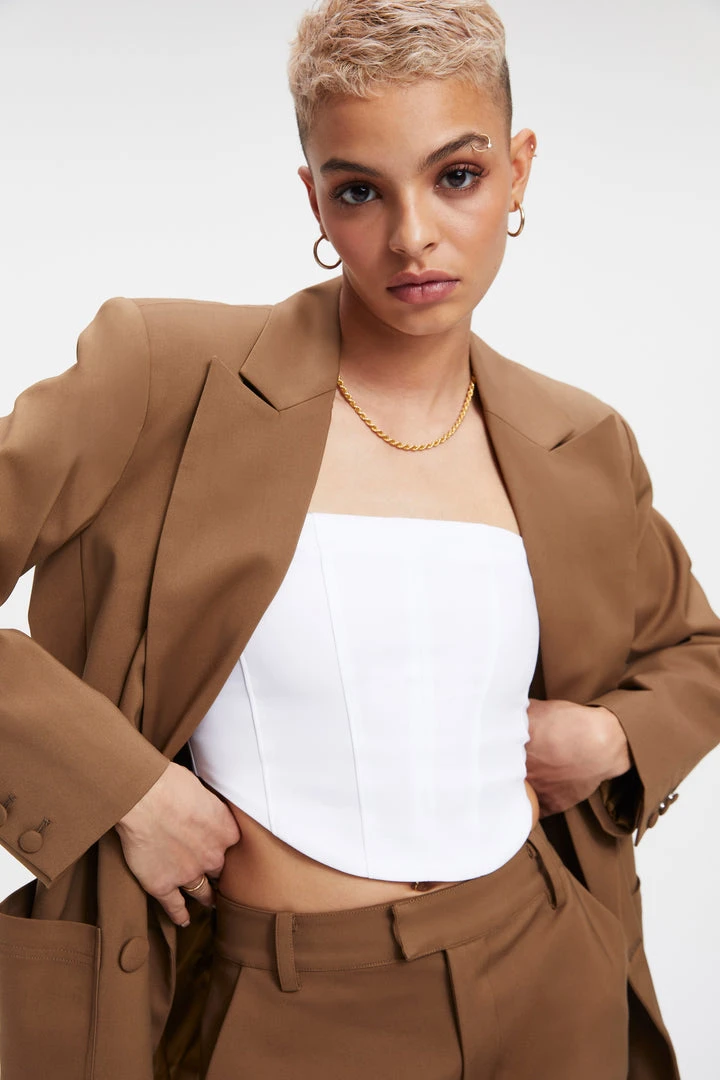 New ❤️ GOOD AMERICAN Tops THE BOSS BLAZER 2.0 | SEPIA001 ⌛ 1 GOOD AMERICAN Tops THE BOSS BLAZER 2.0 | SEPIA001