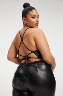 New 💯 GOOD AMERICAN BETTER THAN LEATHER VACAY JUMPSUIT | BLACK001 ❤️ 17 GOOD AMERICAN BETTER THAN LEATHER VACAY JUMPSUIT | BLACK001