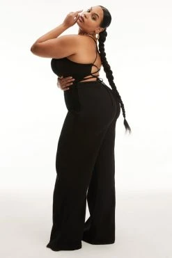 GOOD AMERICAN Jumpsuits VACAY PALAZZO JUMPSUIT | BLACK001