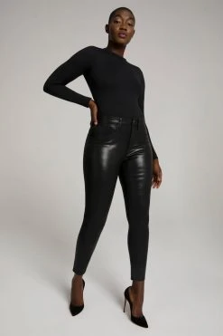 GA-SALE GOOD LEGS COATED | BLACK103 High Waisted