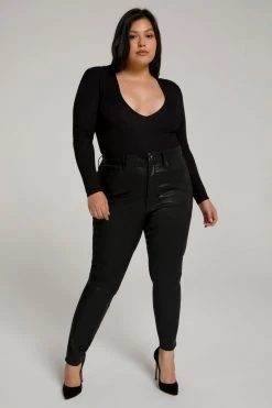 GA-SALE GOOD LEGS COATED | BLACK103 High Waisted