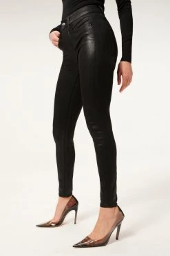 GA-SALE GOOD LEGS COATED | BLACK383 High Waisted