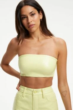 GOOD AMERICAN BETTER THAN LEATHER BANDEAU | KEY LIME001
