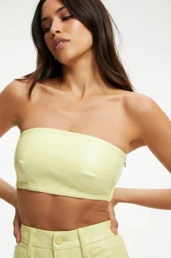 GOOD AMERICAN BETTER THAN LEATHER BANDEAU | KEY LIME001