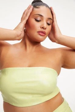 GOOD AMERICAN BETTER THAN LEATHER BANDEAU | KEY LIME001