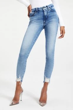 Best Sale ❤️ GOOD AMERICAN GOOD LEGS CROP DEEP V YOKE | INDIGO010 High Waisted 🛒 15 GOOD AMERICAN GOOD LEGS CROP DEEP V YOKE | INDIGO010 High Waisted