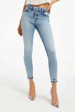 GOOD AMERICAN GOOD LEGS CROP CHEWED HEM | INDIGO147