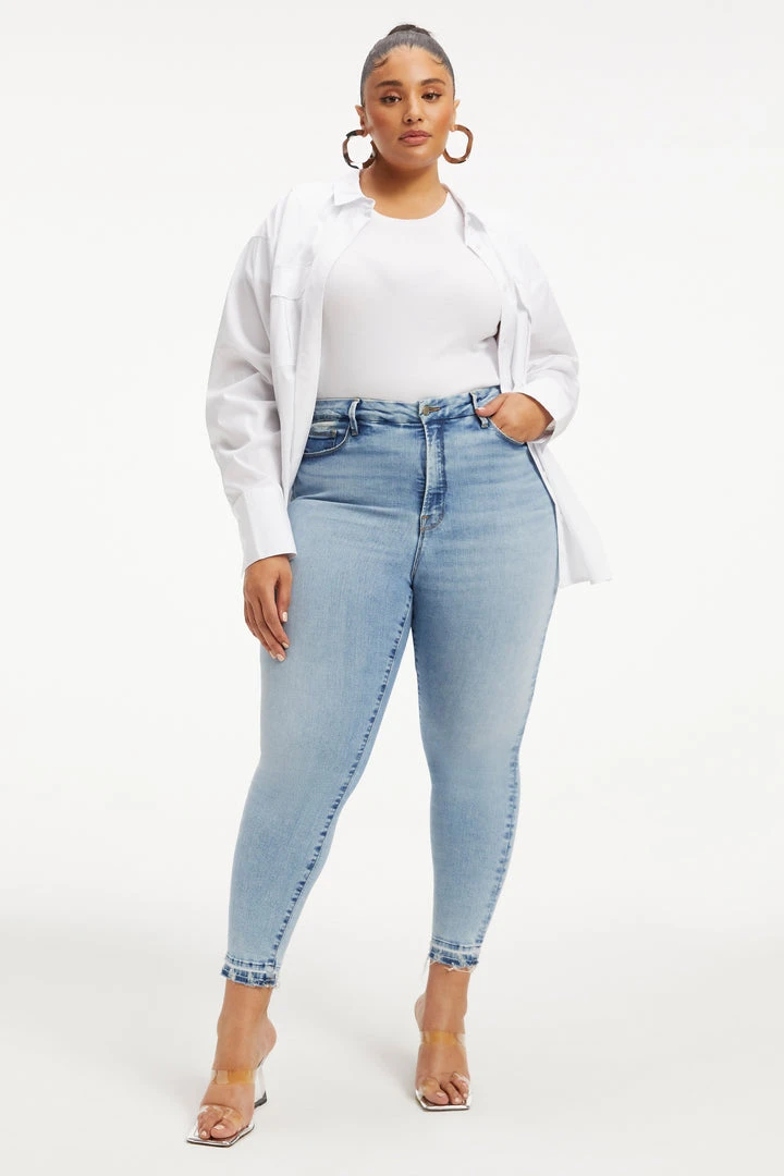 Brand new 👍 GOOD AMERICAN GOOD LEGS CROP CHEWED HEM | INDIGO147 🛒 12 GOOD AMERICAN GOOD LEGS CROP CHEWED HEM | INDIGO147