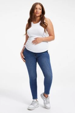 GOOD AMERICAN MATERNITY GOOD LEGS CROP | BLUE615
