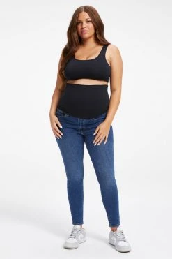 GOOD AMERICAN MATERNITY GOOD LEGS CROP | BLUE615