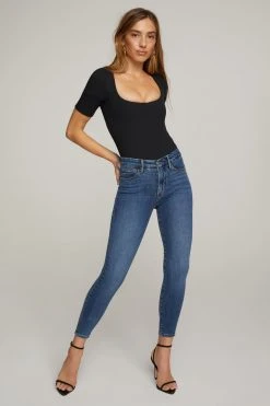 GOOD AMERICAN Skinny GOOD LEGS CROP EXTREME V | BLUE615