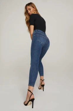 GOOD AMERICAN Skinny GOOD LEGS CROP EXTREME V | BLUE615