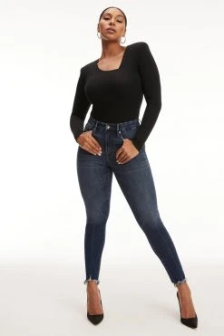 GA-SALE GOOD LEGS CHEWED HEM | BLUE661 High Waisted