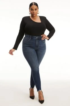 GA-SALE GOOD LEGS CHEWED HEM | BLUE661 High Waisted