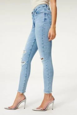 GOOD AMERICAN High Waisted GOOD LEGS CHEWED HEM | BLUE833