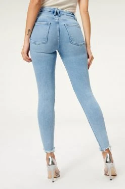 GOOD AMERICAN High Waisted GOOD LEGS CHEWED HEM | BLUE833