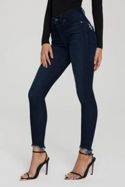 Coupon 🥰 GOOD AMERICAN Skinny GOOD LEGS CHEW BACK POCKETS | BLUE608 😉 28 GOOD AMERICAN Skinny GOOD LEGS CHEW BACK POCKETS | BLUE608
