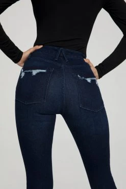 Coupon 🥰 GOOD AMERICAN Skinny GOOD LEGS CHEW BACK POCKETS | BLUE608 😉 30 GOOD AMERICAN Skinny GOOD LEGS CHEW BACK POCKETS | BLUE608