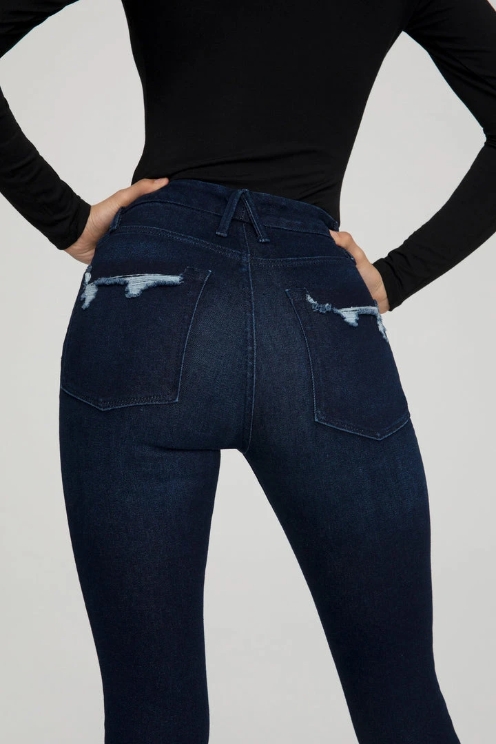 Coupon 🥰 GOOD AMERICAN Skinny GOOD LEGS CHEW BACK POCKETS | BLUE608 😉 11 GOOD AMERICAN Skinny GOOD LEGS CHEW BACK POCKETS | BLUE608