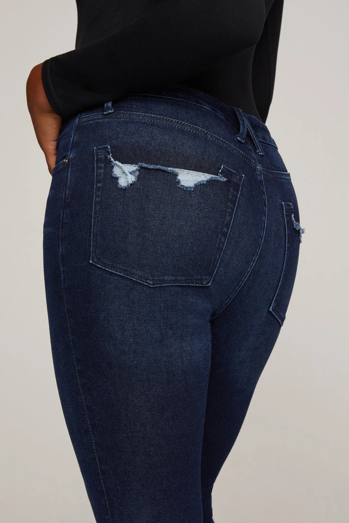 Coupon 🥰 GOOD AMERICAN Skinny GOOD LEGS CHEW BACK POCKETS | BLUE608 😉 2 GOOD AMERICAN Skinny GOOD LEGS CHEW BACK POCKETS | BLUE608