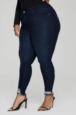 Coupon 🥰 GOOD AMERICAN Skinny GOOD LEGS CHEW BACK POCKETS | BLUE608 😉 34 GOOD AMERICAN Skinny GOOD LEGS CHEW BACK POCKETS | BLUE608