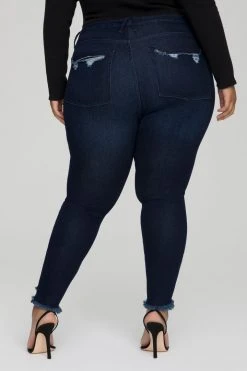 Coupon 🥰 GOOD AMERICAN Skinny GOOD LEGS CHEW BACK POCKETS | BLUE608 😉 35 GOOD AMERICAN Skinny GOOD LEGS CHEW BACK POCKETS | BLUE608