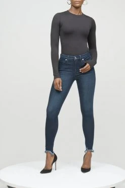 Coupon 🥰 GOOD AMERICAN Skinny GOOD LEGS CHEW BACK POCKETS | BLUE608 😉 39 GOOD AMERICAN Skinny GOOD LEGS CHEW BACK POCKETS | BLUE608