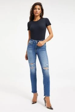 GOOD AMERICAN ALWAYS FITS GOOD LEGS CIGARETTE | INDIGO146 High Waisted