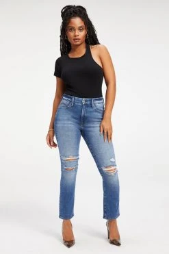GOOD AMERICAN ALWAYS FITS GOOD LEGS CIGARETTE | INDIGO146 High Waisted