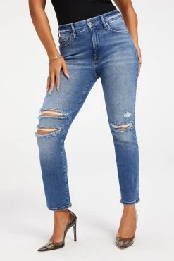 GOOD AMERICAN ALWAYS FITS GOOD LEGS CIGARETTE | INDIGO146 High Waisted