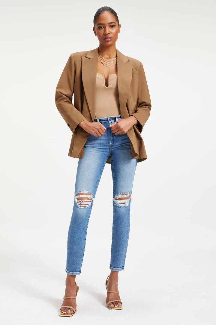 Promo ⭐ GOOD AMERICAN High Waisted GOOD LEGS CIGARETTE | INDIGO013 ✨ 7 GOOD AMERICAN High Waisted GOOD LEGS CIGARETTE | INDIGO013