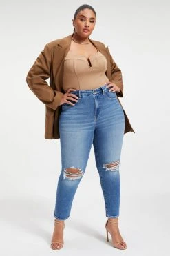 GOOD AMERICAN High Waisted GOOD LEGS CIGARETTE | INDIGO013