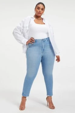 GOOD AMERICAN GOOD LEGS CIGARETTE | INDIGO014 High Waisted