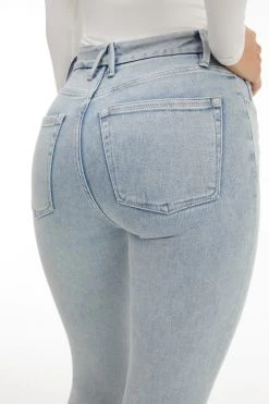 GA-SALE GOOD LEGS CROP LONG FRAY HEM | BLUE669 High Waisted