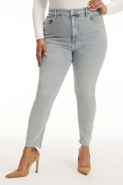 GA-SALE GOOD LEGS CROP LONG FRAY HEM | BLUE669 High Waisted