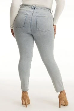 GA-SALE GOOD LEGS CROP LONG FRAY HEM | BLUE669 High Waisted