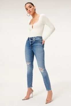 GA-SALE GOOD LEGS CROP NATURAL FRAY | BLUE836