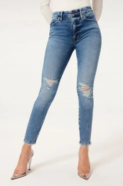 GA-SALE GOOD LEGS CROP NATURAL FRAY | BLUE836