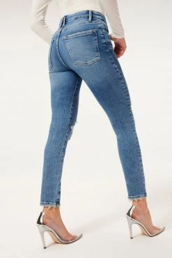 GA-SALE GOOD LEGS CROP NATURAL FRAY | BLUE836