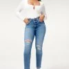 GA-SALE GOOD LEGS CROP NATURAL FRAY | BLUE836
