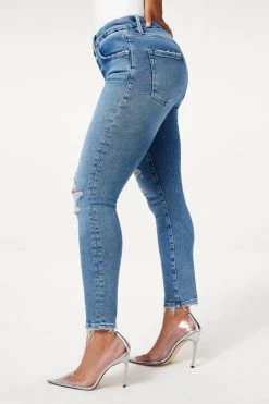 GA-SALE GOOD LEGS CROP NATURAL FRAY | BLUE836